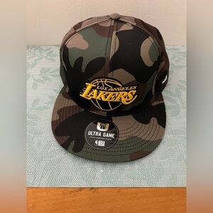 NWT Ultra Game NBA Los Angeles L.A Lakers Unisex Snapback Hat Camo Cap